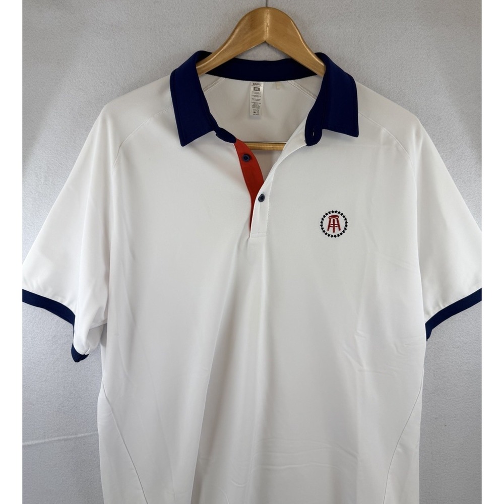 UNRL Polo Shirt Mens XL White Barstool Sports Golf Performance Wicking Polo